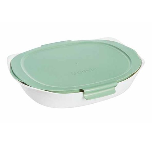 Smart Cuisine Carine Plat Rectangulaire 34x24,9xh6,1cm - Couvercle Vert  Luminarc