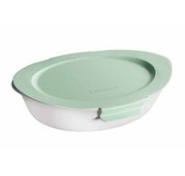 Smart Cuisine Carine Plat A Four Ovale 32,5x20,3xh7,4cm - Couvercle Vert 