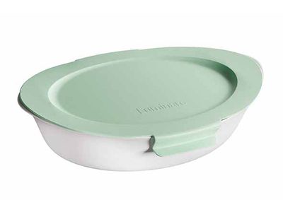 Smart Cuisine Carine Plat A Four Ovale 32,5x20,3xh7,4cm - Couvercle Vert