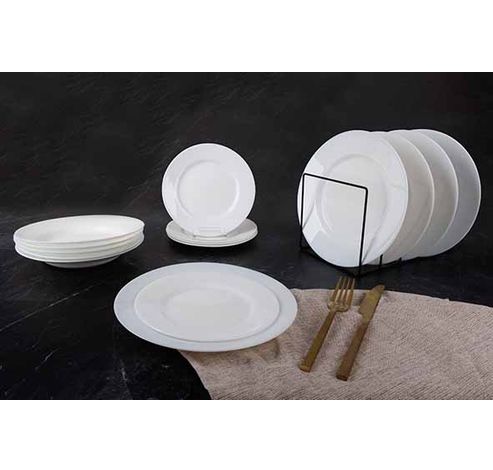 Plumi White Serviesset Set18 6x Dinner - 6x Deep - 6x Dessert  Luminarc