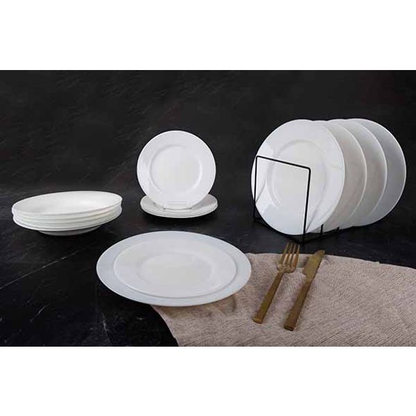 Luminarc Plumi White Serviesset Set18 6x Dinner - 6x Deep - 6x Dessert