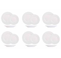 Plumi White Serviesset Set18 6x Dinner - 6x Deep - 6x Dessert 