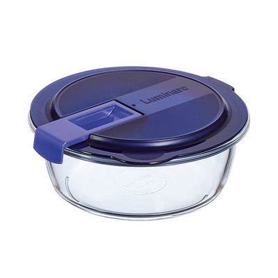 Easy Box Boite 92cl D14,8cm Rond Couvercle Bleu  Luminarc