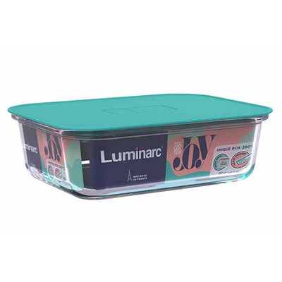 Unique Boite 150cl Rectangulaire 22,7x17,1xh6,9cm - Couvercle Bleu  Luminarc