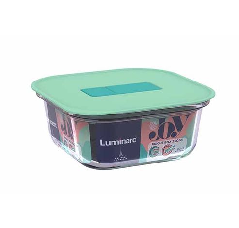 Unique Boite A Provisions 53cl Carré 14x14xh57,5cm - Couvercle Vert  Luminarc