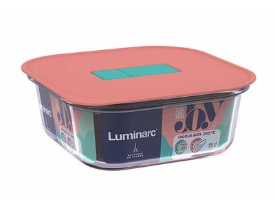 Unique Bewaardoos 80cl Vierkant 16x16xh6,1cm - Roze Deksel