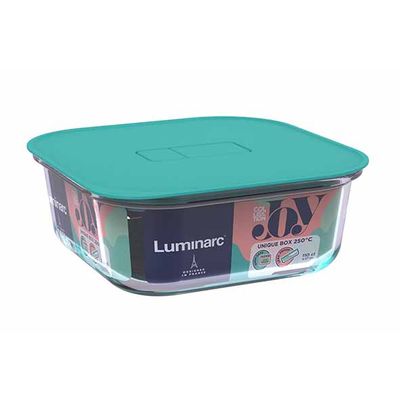 Unique Bewaardoos 110cl Vierkant 181x181xh6,1cm - Blauw Deksel  Luminarc