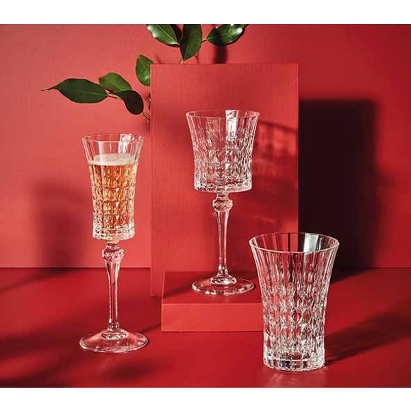 Cristal d'Arques Lady Diamond Champagneglas 15cl Set4 D7,5xh23,1cm