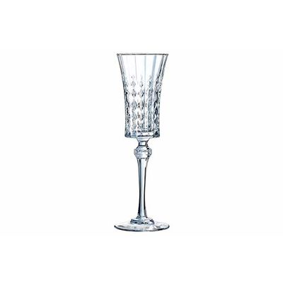 Lady Diamond Verre Champagne 15cl Set4 D7,5xh23,1cm  Cristal d'Arques