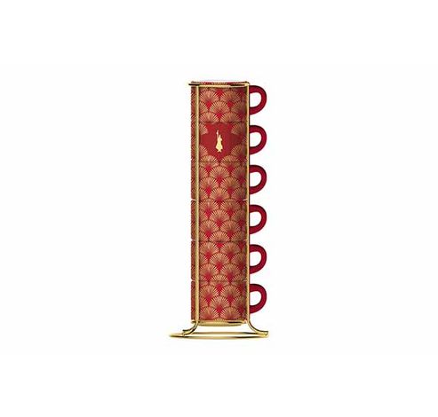 Deco Glamour Tasse Cafe Rouge Set6 Empilable - Dans Support  Bialetti