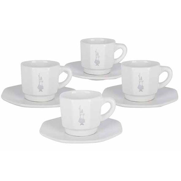 Perfetto Moka Tas Set4 80ml Wit  