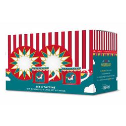 Winter Wonderland Set 4x Koffietas + Ondertassen 