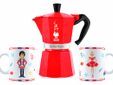 Schiaccianoci Moka Express 6t + 2 Tasses Rouge