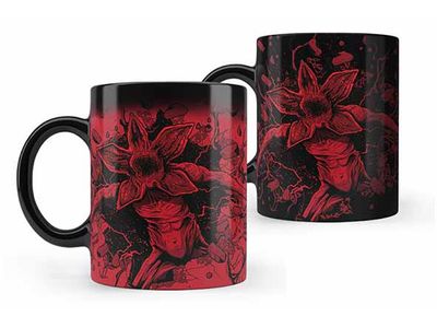 Stranger Things Beker 30cl D8xh9,2cm Thermochroom Zwart-rood