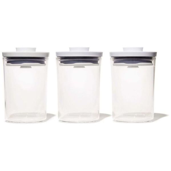 Oxo POP Container 2.0 Rond Laag 0,6 liter (set van 3 stuks)