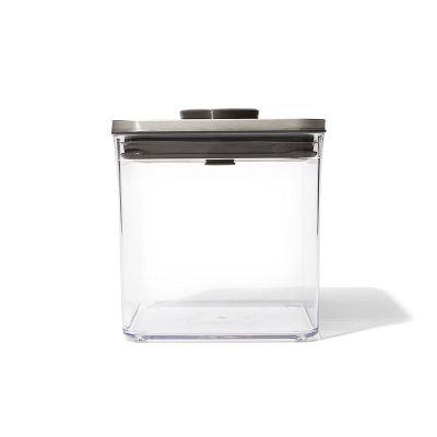 RVS POP container Steel Groot Vierkant Laag 2,6L  Oxo