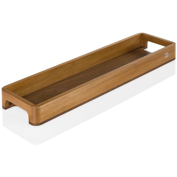 Serve Houten Dienblad in Acacia en Notelaar Slim 60x15,5xH5cm 