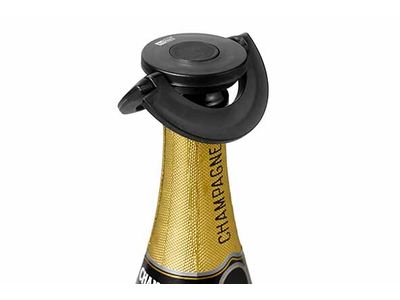 Gusto Flessenstop Champagne Zwart D8,2xh1,7cm Kunststof-silicone