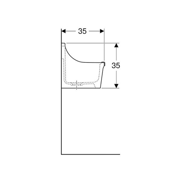 Geberit Norma 300 uitgietbak Wit 45x35cm zonder gaten