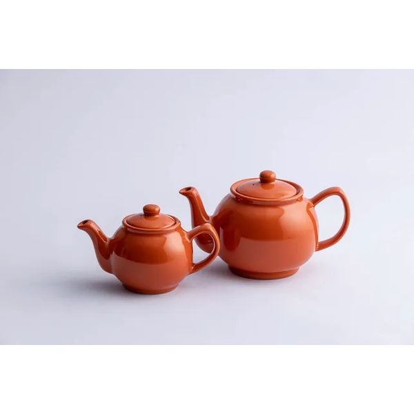 2-kops theepot glanzend oranje 450ml 