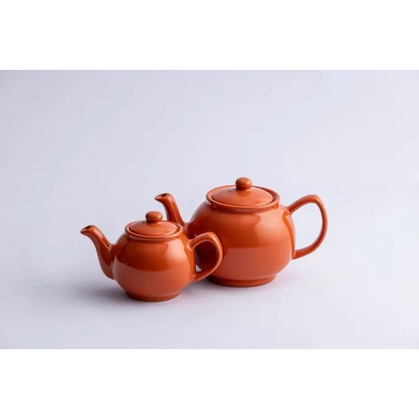 2-kops theepot glanzend oranje 450ml 