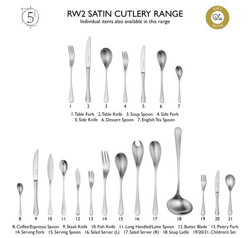 RW2 set de 8 cuillères à café en inox mat 11.8cm  Robert Welch