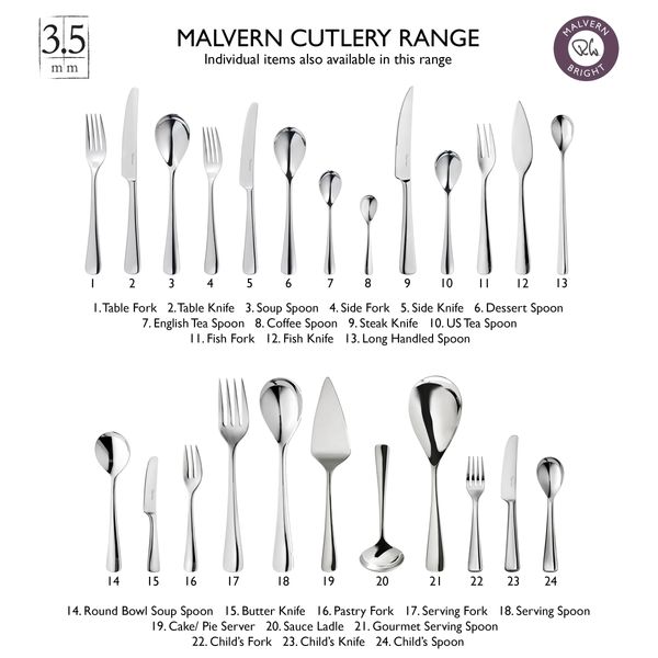 Malvern set van 4 steakmessen uit rvs 24.5cm 