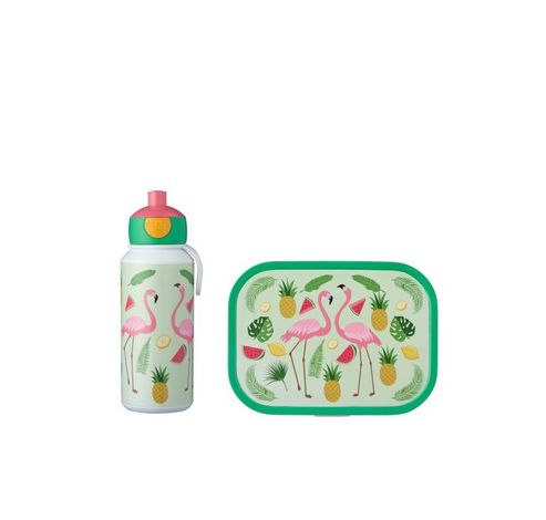 Campus Set pop-up drinkfles en lunchbox Tropical Flamingo  Mepal