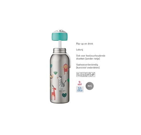 bouteille isotherme flip-up campus 350 ml - les amis des animaux  Mepal