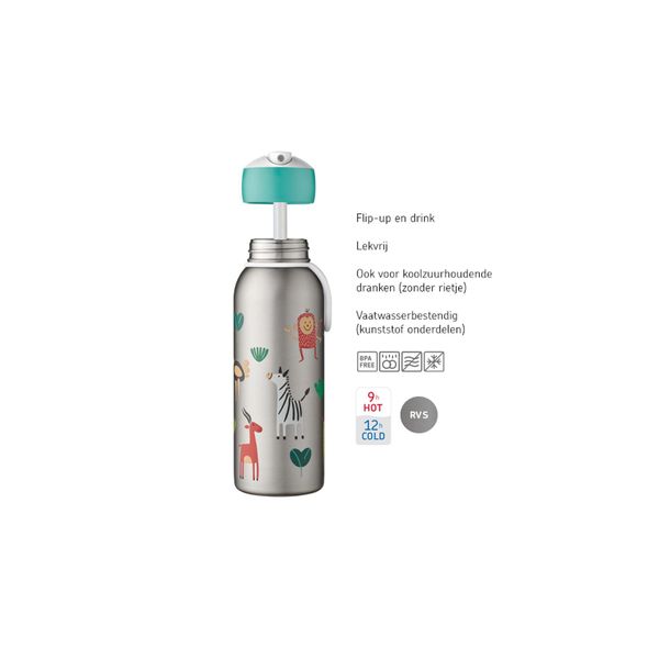 Mepal Campus isoleerfles flip-up 350 ml - animal friends