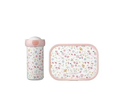 Lunch set Campus (gobelet scolaire et lunch box) Little Dutch - Fleurs & papillons