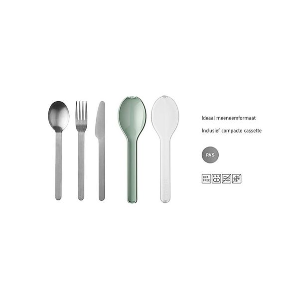 Mepal bestekset ellipse 3-delig - nordic sage