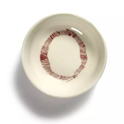 Serax Feast tableware by Ottolenghi Schotel XS 7.5cm H2cm wit swirl-stripes rood 