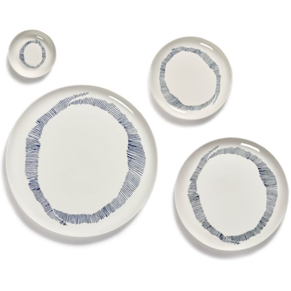 Serax Feast tableware by Ottolenghi Schotel S 11.5cm H2cm Wit Swirl-Stripes Blauw