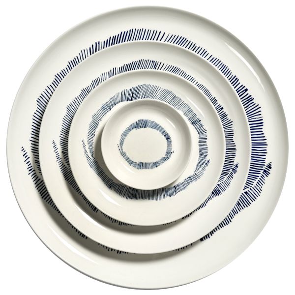 Serax Feast tableware by Ottolenghi Schotel S 11.5cm H2cm Wit Swirl-Stripes Blauw