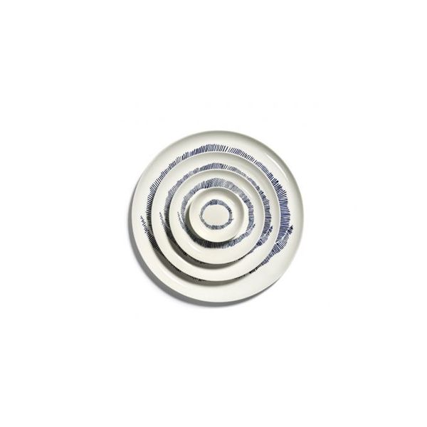 Serax Feast tableware by Ottolenghi Schotel S 11.5cm H2cm Wit Swirl-Stripes Blauw