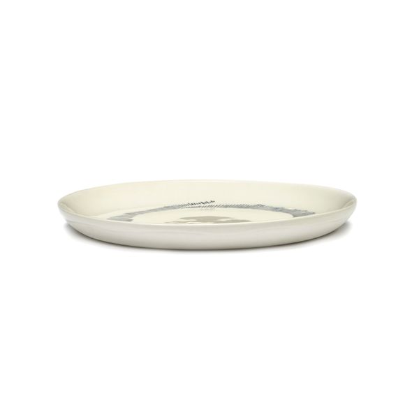 Serax Feast tableware by Ottolenghi Ontbijtbord S 19cm H2cm Wit Swirl-Stripes Blauw