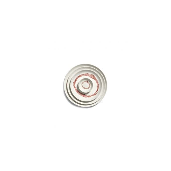 Serax Feast tableware by Ottolenghi Ontbijtbord S 19cm H2cm Wit Swirl-Stripes Rood