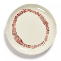 Serax Feast tableware by Ottolenghi Ontbijtbord S 19cm H2cm Wit Swirl-Stripes Rood