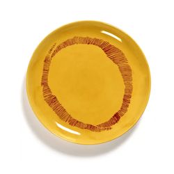 Serax Feast tableware by Ottolenghi Ontbijtbord S 19cm H2cm Sunny Yellow Swirl-Stripes Rood