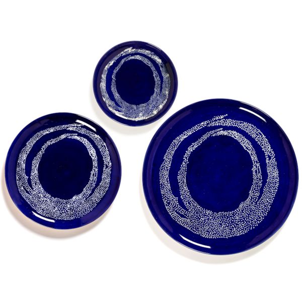 Feast tableware by Ottolenghi Voorgerecht Bord M 22,5cm H2cm Lapis Lazuli Swirl-Stripes Wit 