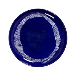 Serax Feast tableware by Ottolenghi Voorgerecht Bord M 22,5cm H2cm Lapis Lazuli Swirl-Stripes Wit