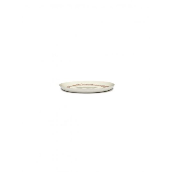 Feast tableware by Ottolenghi Voorgerecht Bord M 22,5cm H2cm Wit Swirl-Stripes Rood 