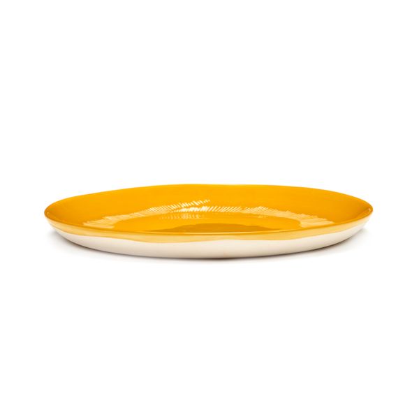 Serax Feast Bord M geel - witte strepen 22,5cm