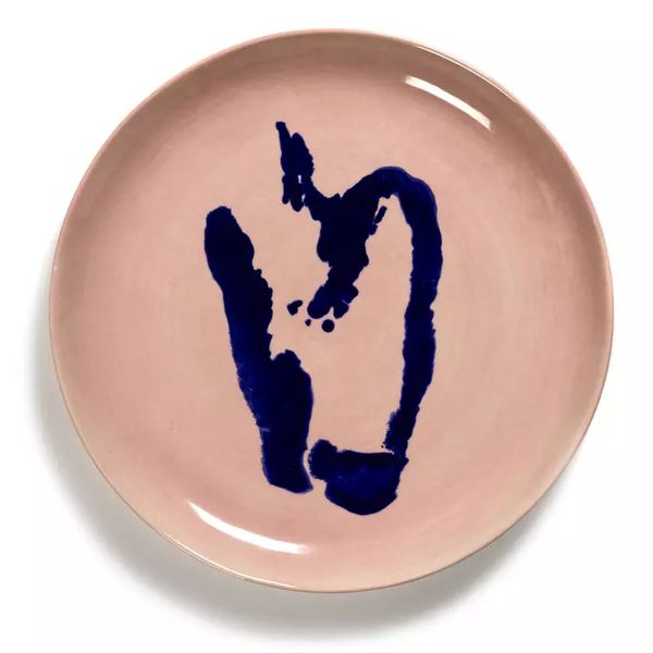 Serax Feast tableware by Ottolenghi Voorgerecht bord M 22,5cm H2cm Delicious Pink Paprika Blauw