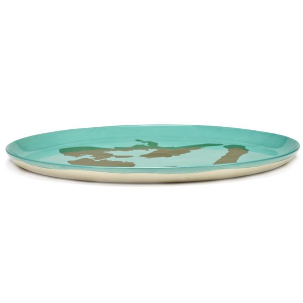 Serax Feast tableware by Ottolenghi Serveerbord 35cm H2cm Azure Paprika Goud