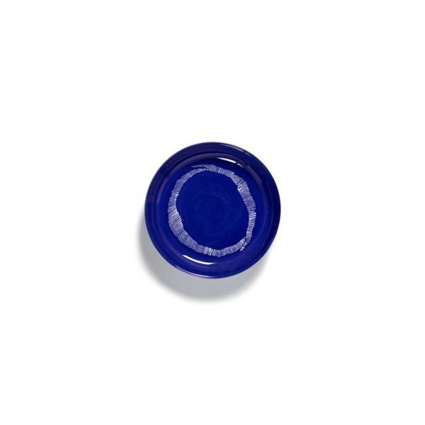 Serax Feast tableware by Ottolenghi Diep Bord 22cm H4cm Lapis Lazuli Swirl-Stripes Wit