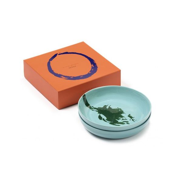 Feast tableware by Ottolenghi Diep Bord 22cm H4cm Azure Artisjok Groen 