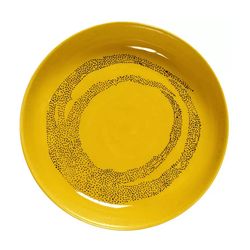 Serax Feast tableware by Ottolenghi Diep Bord 22cm H4cm Sunny Yellow Swirl-Dots Zwart