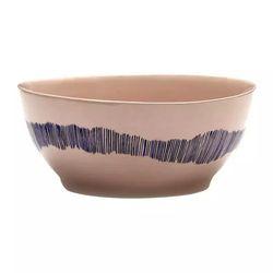 Feast tableware by Ottolenghi Kom S 16cm H7,5cm Delicious Pink Swirl-Stripes Blauw 